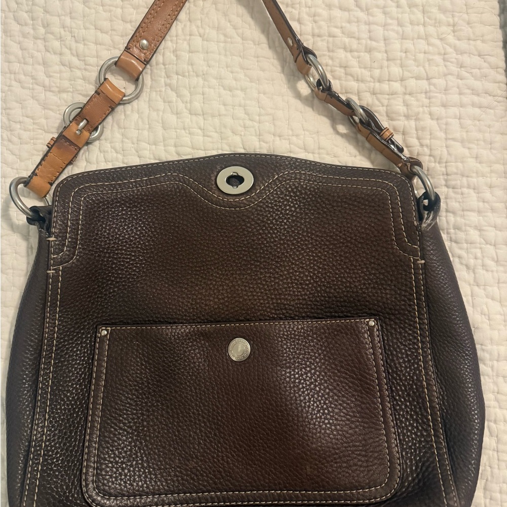 Fossil Dark Brown Leather Shoulder Bag